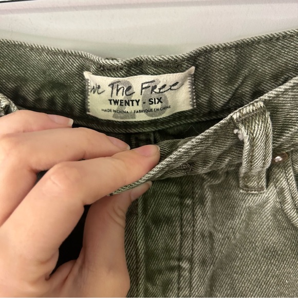 Free People We The Free Makai Dark Green Distressed Cut Off Shorts - Picture 6 of 6